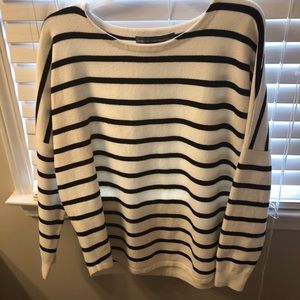 black & white striped sweater